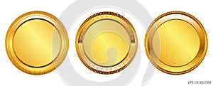 set of realistic gold coin. easy to modify.