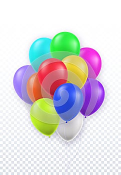 Set of realistic multicolored 3d balloons