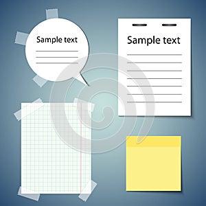 Set of realistic paper stickers for your website