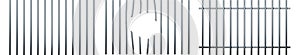 Set of realistic prison metal bars . Iron jail cage. Prison fence jail. Template design for criminal or sentence. Vector