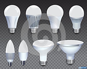 Set of Realistic Smart Wifi LED spotlight isolated. Eps..