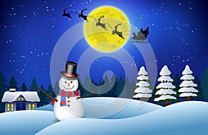 Set of realistic snowman isolated or cute snowman with santa hat on snowy background or snowman with medical mask cartoon concept