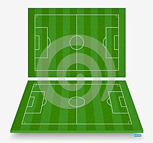 Set of realistic soccer football field or field football stadium.