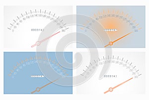 Set of realistic speedometers