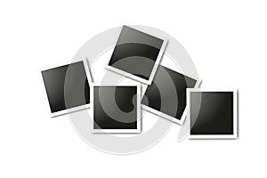 Set of realistic square frames, Vector Photo frame mockup design. Vector frames photo collage on white background