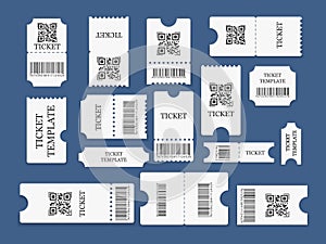 Set of realistic tickets.