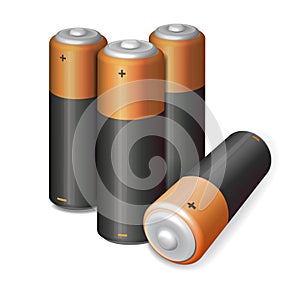 Set of realistic vector batteries, vector 3D illustration for your design