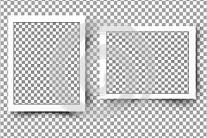Set of Realistic vector photo frame . Template photo design