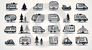 Set of recreational vehicle icons