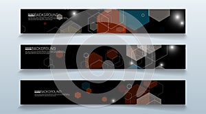 set rectangular banner background. modern abstract vector design