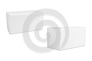 Set of rectangular boxes for pills or medicines mockup isolated on white background.