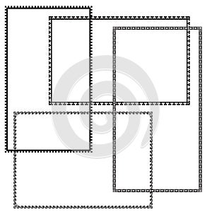 Set of rectangular narrow black simple borders