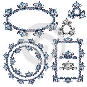 Set of Rectangular, oval and round frames