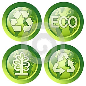 Set of recycle buttons