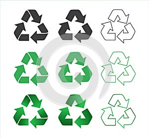Set recycle icons. Vector icon