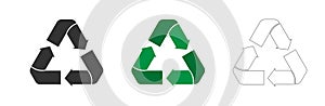 Set of recycling icons. Triangle Recycling Sign Symbol photo