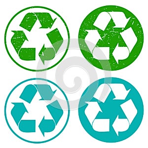 Set of recycling stamps