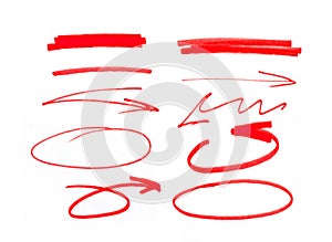 Set of red abstract hand-painted marker - Image