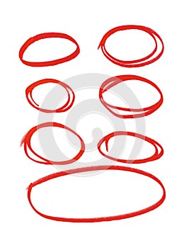 Set of red abstract hand-painted marker - Image