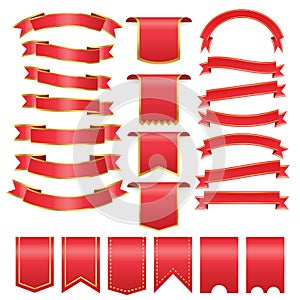 Set of red arch banner icon