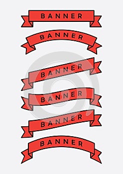 Set of red arch  banner icon