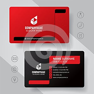 Set of red and black Modern Corporate Business Card Design