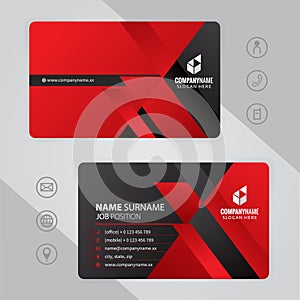 Set of red and black Modern Corporate Business Card Design