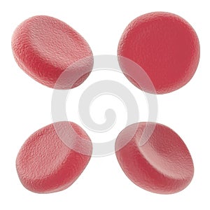 Set red blood cell isolated on white background. 3d illustration high quality