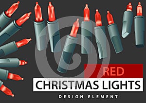 Set of Red Christmas LED Lights