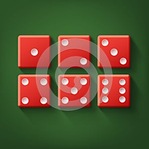 Set of red dice