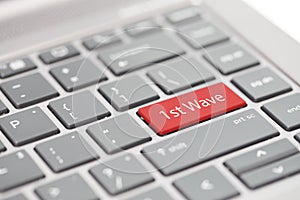 A set of red first second third forth fifth wave enter key on keyboard background visual