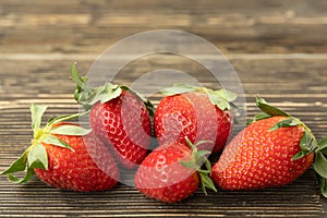 Set of red fresh strawberries