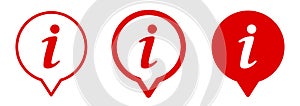 Set red information icons. Info button â€“ vector