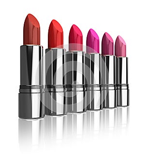 Set of red lipsticks