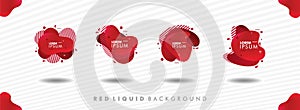 Set of red liquid background
