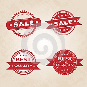 Set of red retro style badges