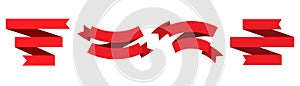 Set of red ribbon banner icon