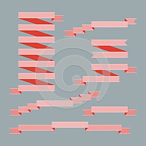 Set of red ribbons - vector illustration