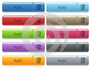 Set of refill glossy color captioned menu buttons