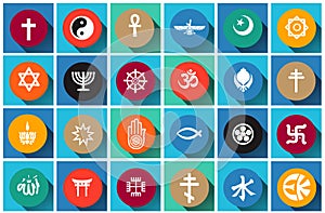 Set of religion icons vector