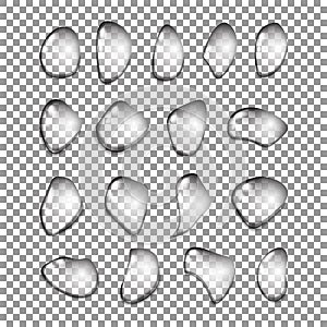 Set of relistic water drops isolated on transparent background. vector illustration. photo