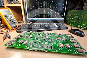 Set of resistors on table of radio engineering