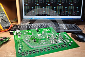 Set of resistors on table of radio engineering