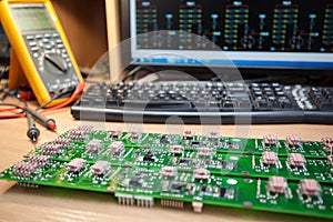 Set of resistors on table of radio engineering