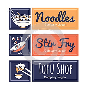 Set of restaurant and food logo vector template.