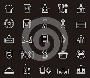 Set of restaurant related icons