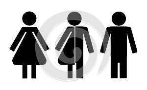 Set of restroom icons including gender neutral icon