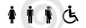 Set of restroom icons including gender neutral icon pictogram photo
