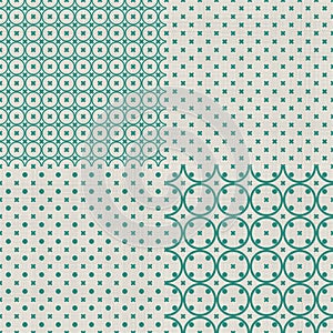 Set of retro abstract seamless background with fab