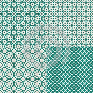 Set of retro abstract seamless background with fab